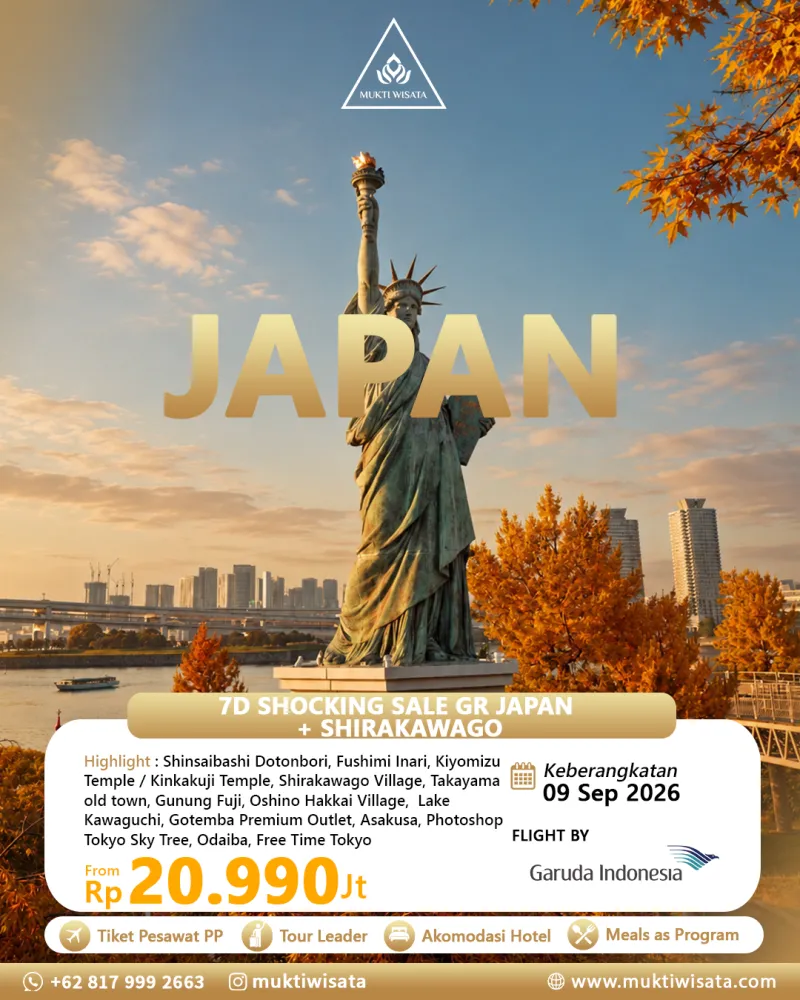 7D SHOCKING SALE GR JAPAN + SHIRAKAWAGO by Garuda Indonesia