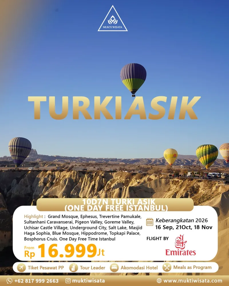 10D/07N TURKI ASIK (ONE DAY FREE ISTANBUL) by EK