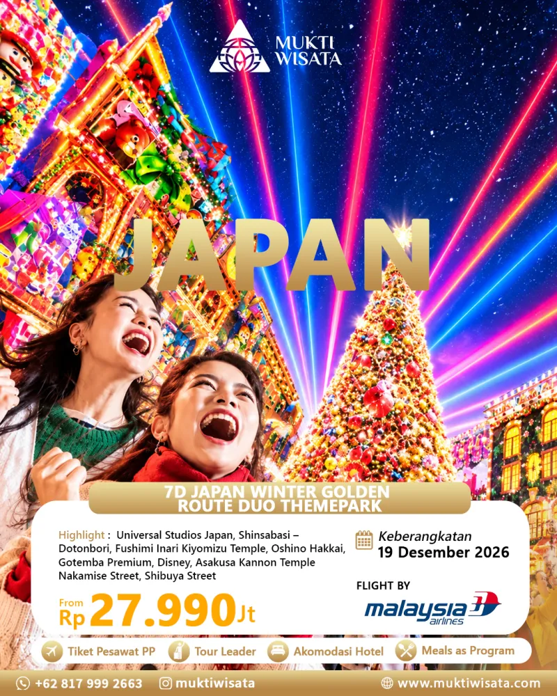 7D JAPAN WINTER GOLDEN ROUTE DUO THEMEPARK by MH